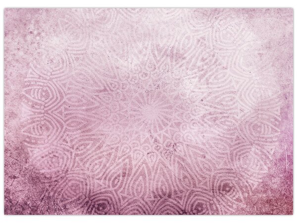Tablou - Mandala pe zid roz (70x50 cm)