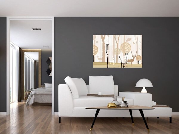 Tablou - Pădure ilustrată (90x60 cm)