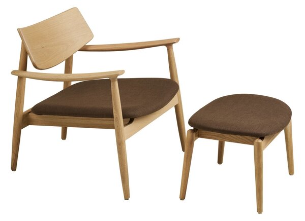 Set 2 piese Fotoliu lounge si taburet Olvera, Maro, 68x43x68x53.5x72x38 cm
