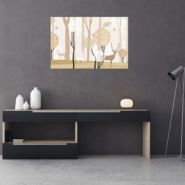 Tablou - Pădure ilustrată (90x60 cm)
