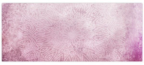 Tablou - Mandala pe zid roz (120x50 cm)
