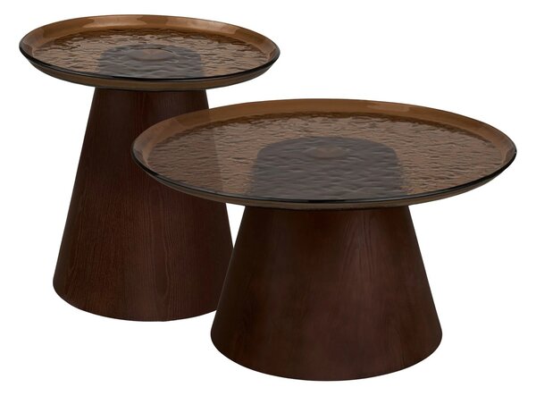 Set 2 piese Masute de cafea Orvieto, Maro inchis, 80x80x48 cm