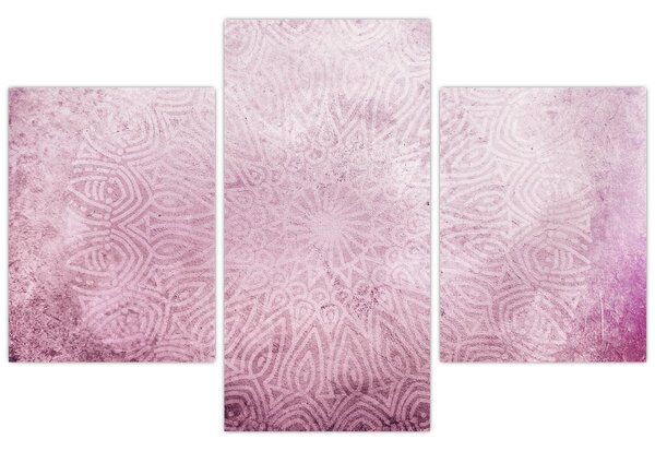 Tablou - Mandala pe zid roz (90x60 cm)