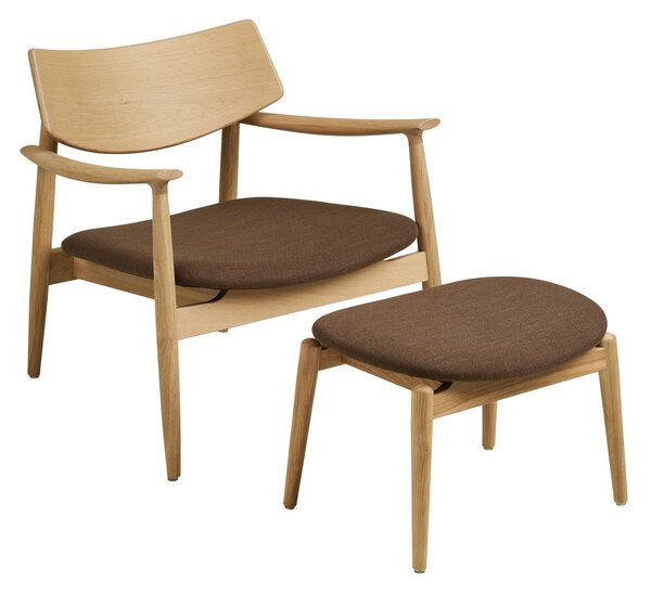 Set 2 piese Fotoliu lounge si taburet Olvera, Maro, 68x43x68x53.5x72x38 cm