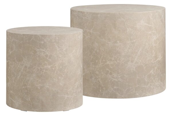 Set 2 piese Masute de cafea Prague, Alb, 48x48x40 cm
