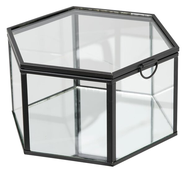 Set 2 piese Cutii decorative, Negru, 14.5x16x8.5 cm