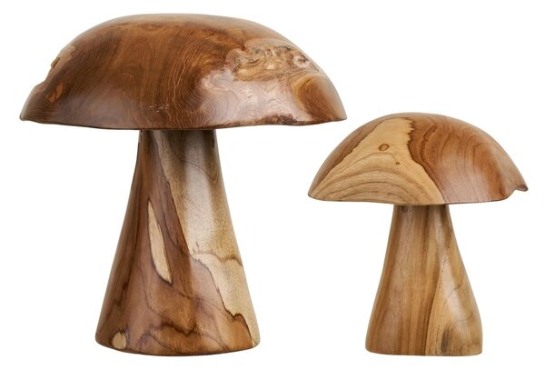 Set 2 piese Decoratiuni tip ciuperci Kodi, Natural, 35x35x35 cm