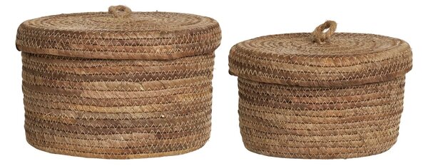 Set 2 piese Cosuri pentru depozitare Desio, Natural, 21x21x14 cm
