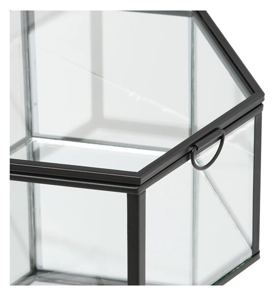 Set 2 piese Cutii decorative, Negru, 14.5x16x8.5 cm