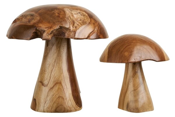 Set 2 piese Decoratiuni tip ciuperci Kodi, Natural, 35x35x35 cm