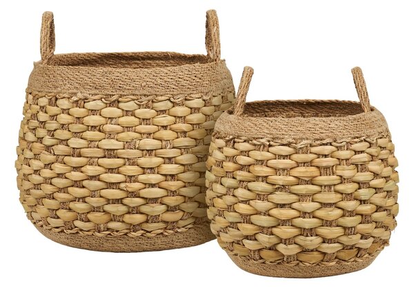 Set 2 piese Cosuri decorative Strahan, Natural, 38.5x38.5x30 cm