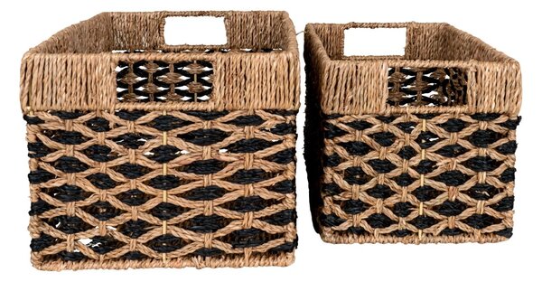 Set 2 piese Cosuri decorative Salar, Negru, 40x25x21 cm