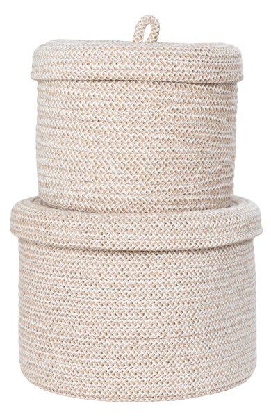 Set 2 piese Cosuri decorative Sebal, Bej, 18x18x14 cm