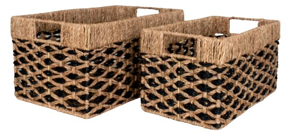 Set 2 piese Cosuri decorative Salar, Negru, 40x25x21 cm