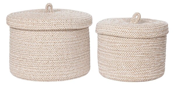 Set 2 piese Cosuri decorative Sebal, Bej, 18x18x14 cm