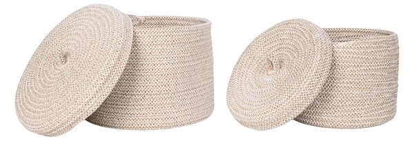 Set 2 piese Cosuri decorative Sebal, Bej, 18x18x14 cm