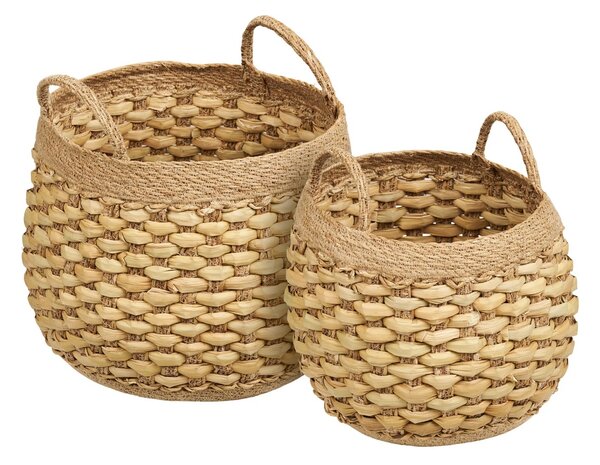 Set 2 piese Cosuri decorative Strahan, Natural, 38.5x38.5x30 cm