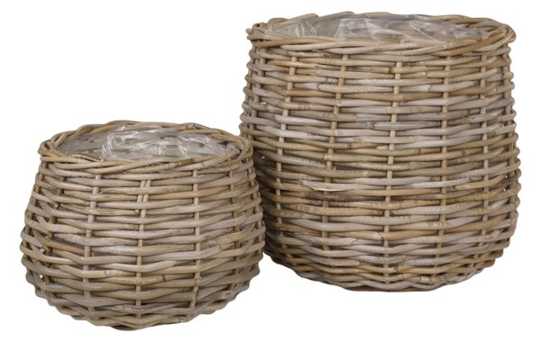 Set 2 piese Cosuri decorative Pulo, Gri, 38x38x34 cm