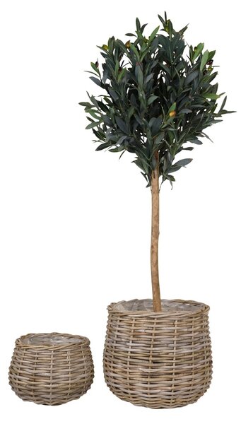 Set 2 piese Cosuri decorative Pulo, Gri, 38x38x34 cm