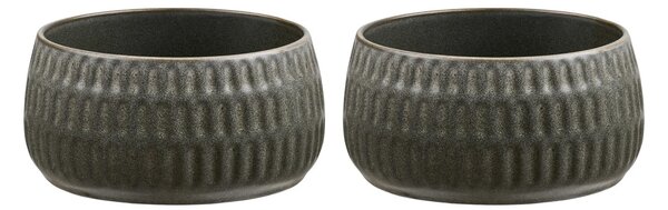 Set 2 piese Boluri Amalia, Verde inchis, 14x14x7.5 cm