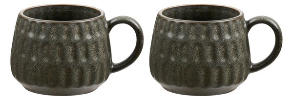 Set 2 piese Cani Amalia, Verde inchis, 10x10x7.5 cm