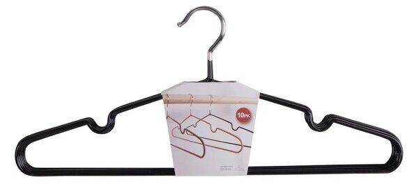 Set 10 piese Umerase metalice Massa, Negru, 4x41x18 cm