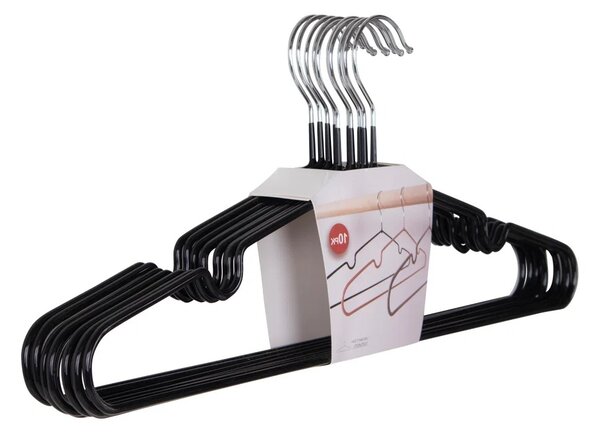 Set 10 piese Umerase metalice Massa, Negru, 4x41x18 cm