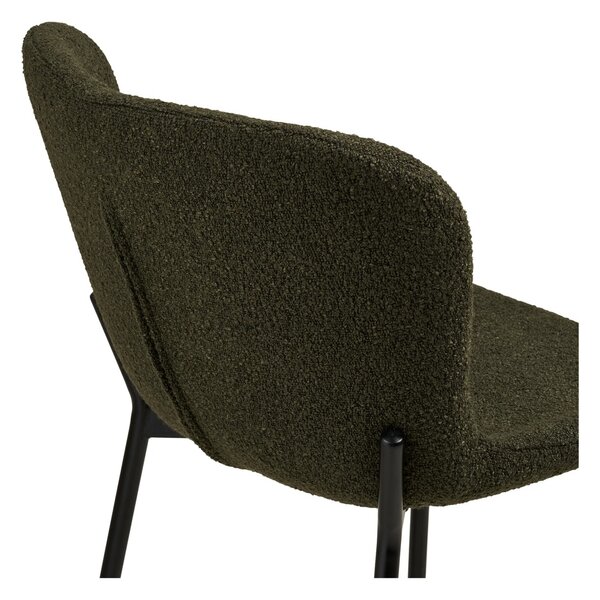 Scaun inalt pentru insula de bucatarie Maceda, Verde inchis, 55x47x95 cm
