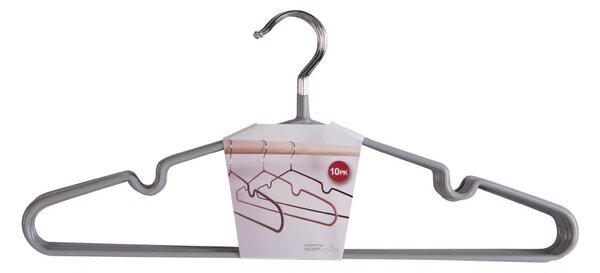 Set 10 piese Umerase metalice Massa, Gri, 4x41x18 cm