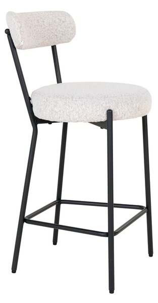 Scaun inalt pentru insula de bucatarie Badalona, Alb, 46x39x90 cm