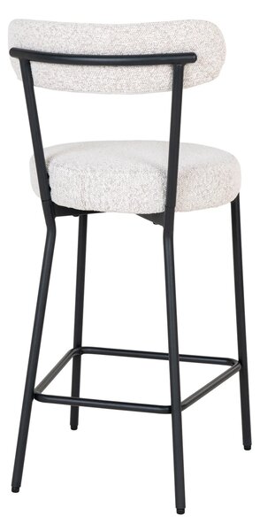 Scaun inalt pentru insula de bucatarie Badalona, Alb, 46x39x90 cm