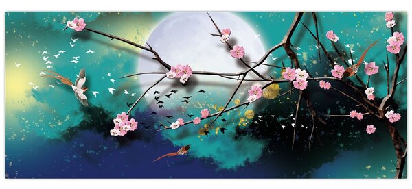 Tablou - Copac,grafic (120x50 cm)
