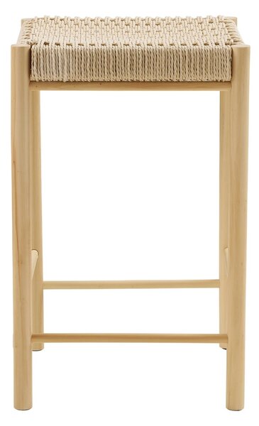 Scaun inalt pentru insula de bucatarie Abano, Natural, 42x42x66.5 cm
