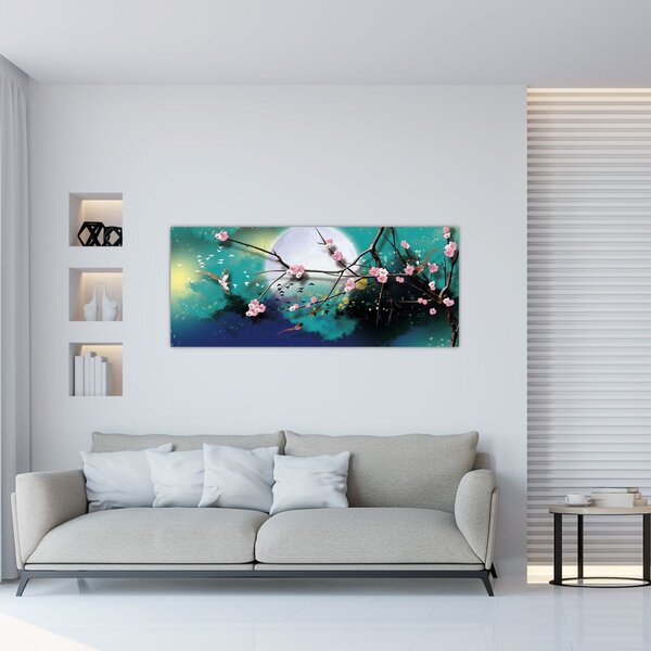Tablou - Copac,grafic (120x50 cm)
