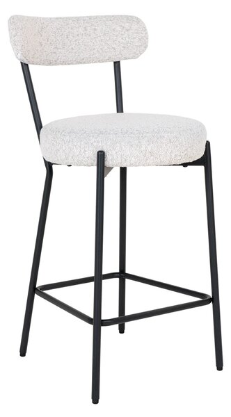 Scaun inalt pentru insula de bucatarie Badalona, Alb, 46x39x90 cm