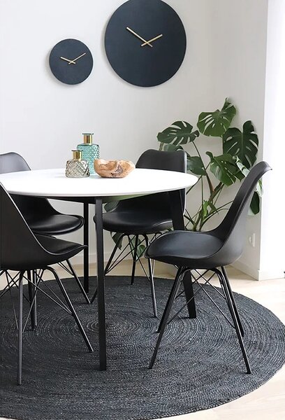 Scaun dining Oslo, Negru, 55x48x84 cm