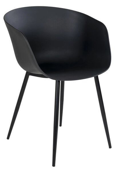 Scaun dining Roda, Negru, 56x55x78 cm