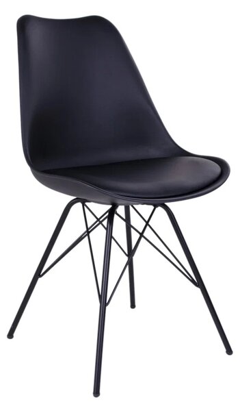 Scaun dining Oslo, Negru, 55x48x84 cm