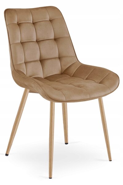 Scaun Bucatarie/Dining Joy Maro Catifea,Picioare Metalice, Finisaj Lemn