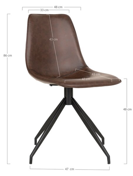 Scaun dining Monaco, Maro, 56x48x86 cm