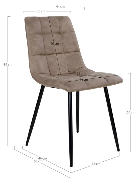 Scaun dining Middelfart, Maro deschis, 55x44x86 cm