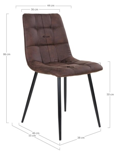 Scaun dining Middelfart, Maro inchis, 55x44x86 cm
