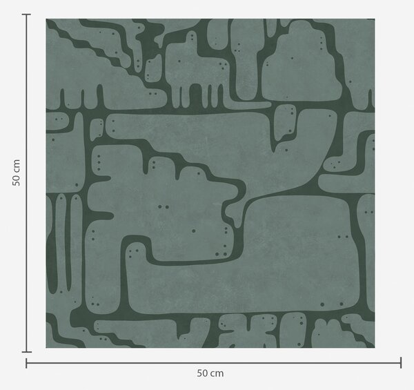 Tapet Model abstract în nuanțe de verde-albastru, Tapet abstract, a01122v3 : Uwalls.ro