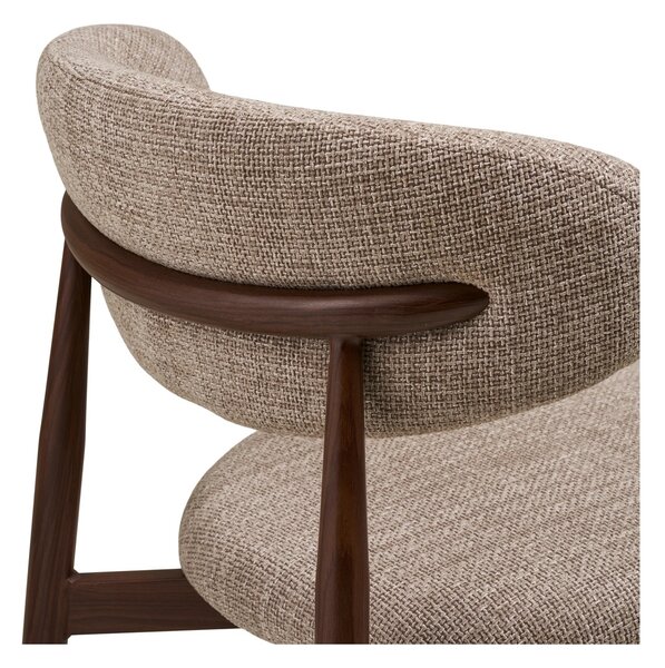 Scaun dining Levanto, Nisip, 55x52x77 cm, Nuc