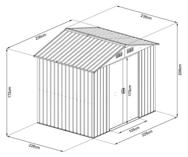Căsuță de grădină pentru unelte Avenberg 2.4 x 2.4 m MARO SD-X0808-H170