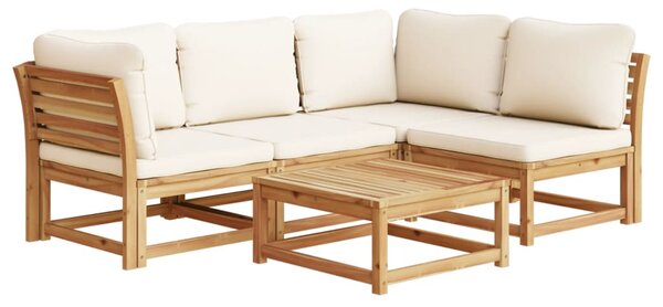 Set mobilier de grădină cu perne, 5 buc., lemn masiv acacia