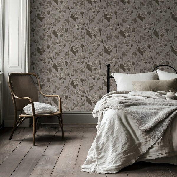 Tapet Model floral ușor cu trandafiri, Tapet flori, a01123v1 : Uwalls.ro