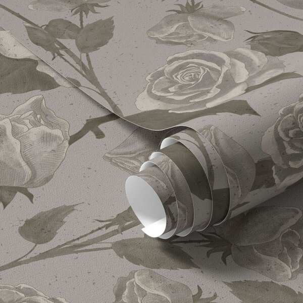 Tapet Model floral ușor cu trandafiri, Tapet flori, a01123v1 : Uwalls.ro