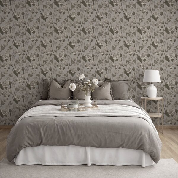 Tapet Model floral ușor cu trandafiri, Tapet flori, a01123v1 : Uwalls.ro