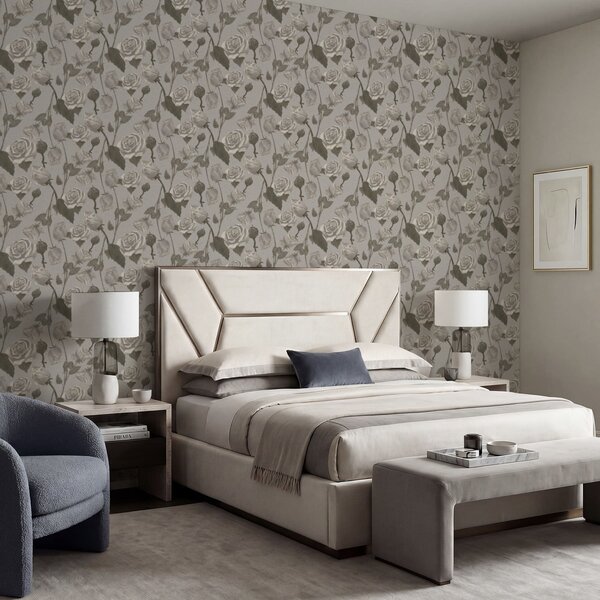 Tapet Model floral ușor cu trandafiri, Tapet flori, a01123v1 : Uwalls.ro